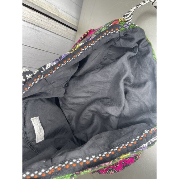 Capelli Colorful Boho Floral Multicolor Lined Interior Embroidered Bag Handbag - Picture 7 of 7